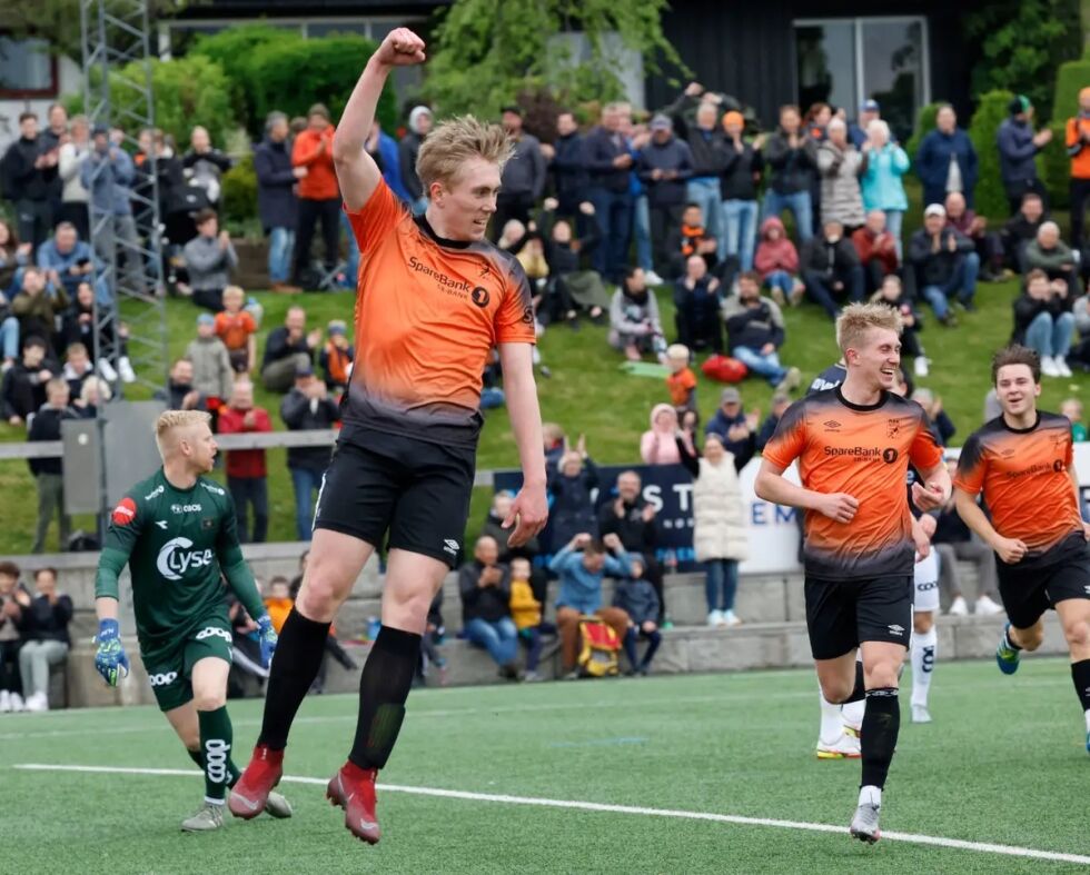 Vetle Hovland har akkurat redusert til 1-5 mot Viking.
 Foto: Pål Christensen, Aftenbladet